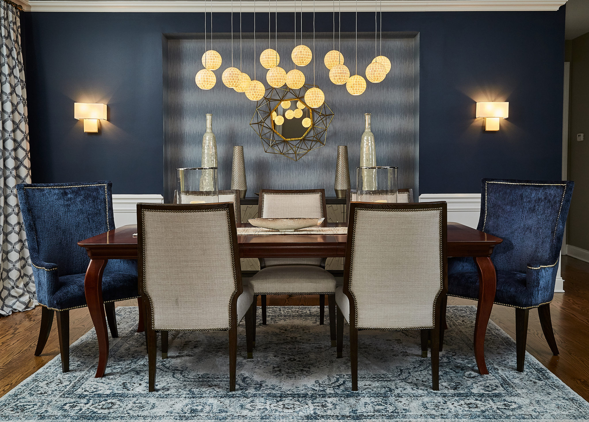 transitional navy dining chairs